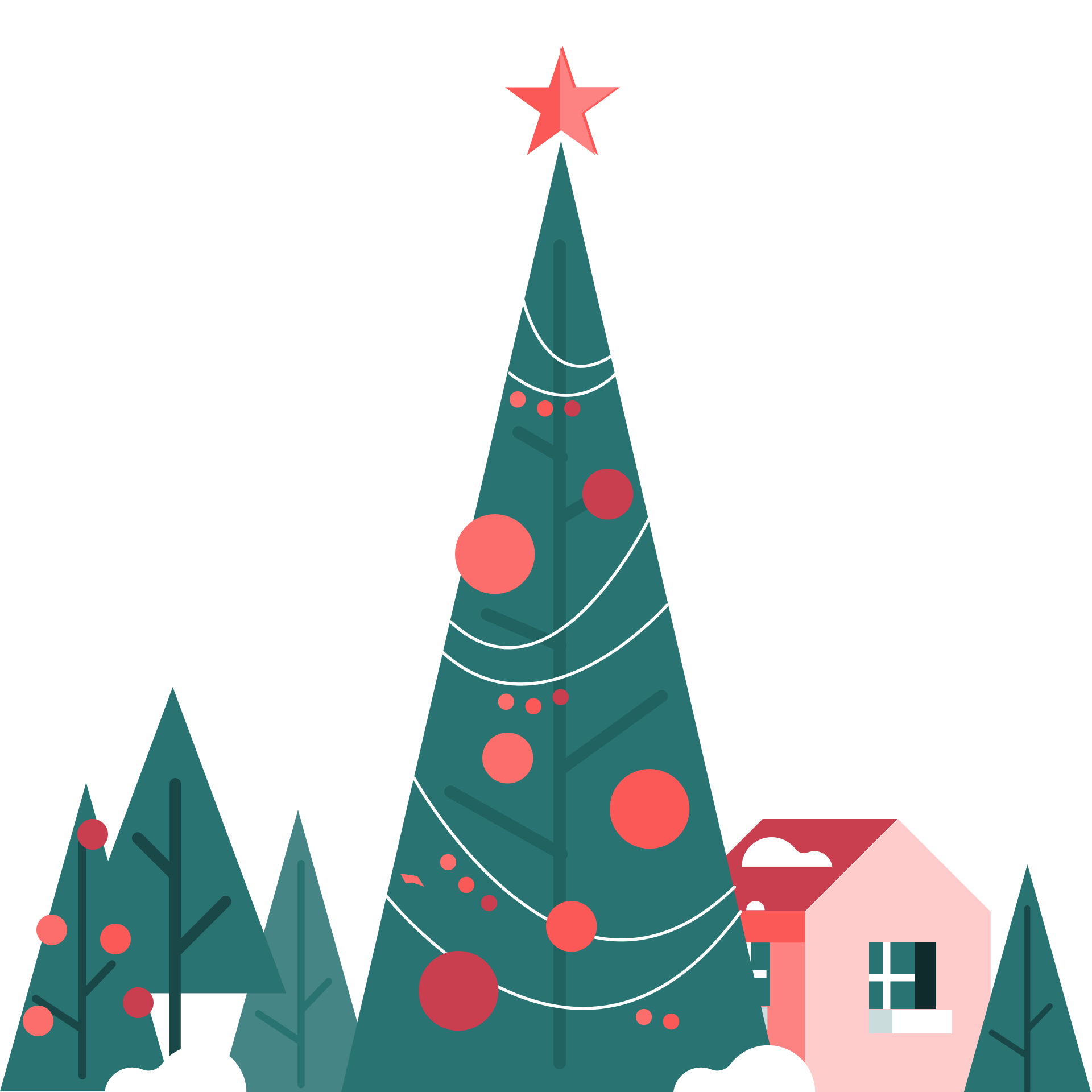 Christmas tree in winter