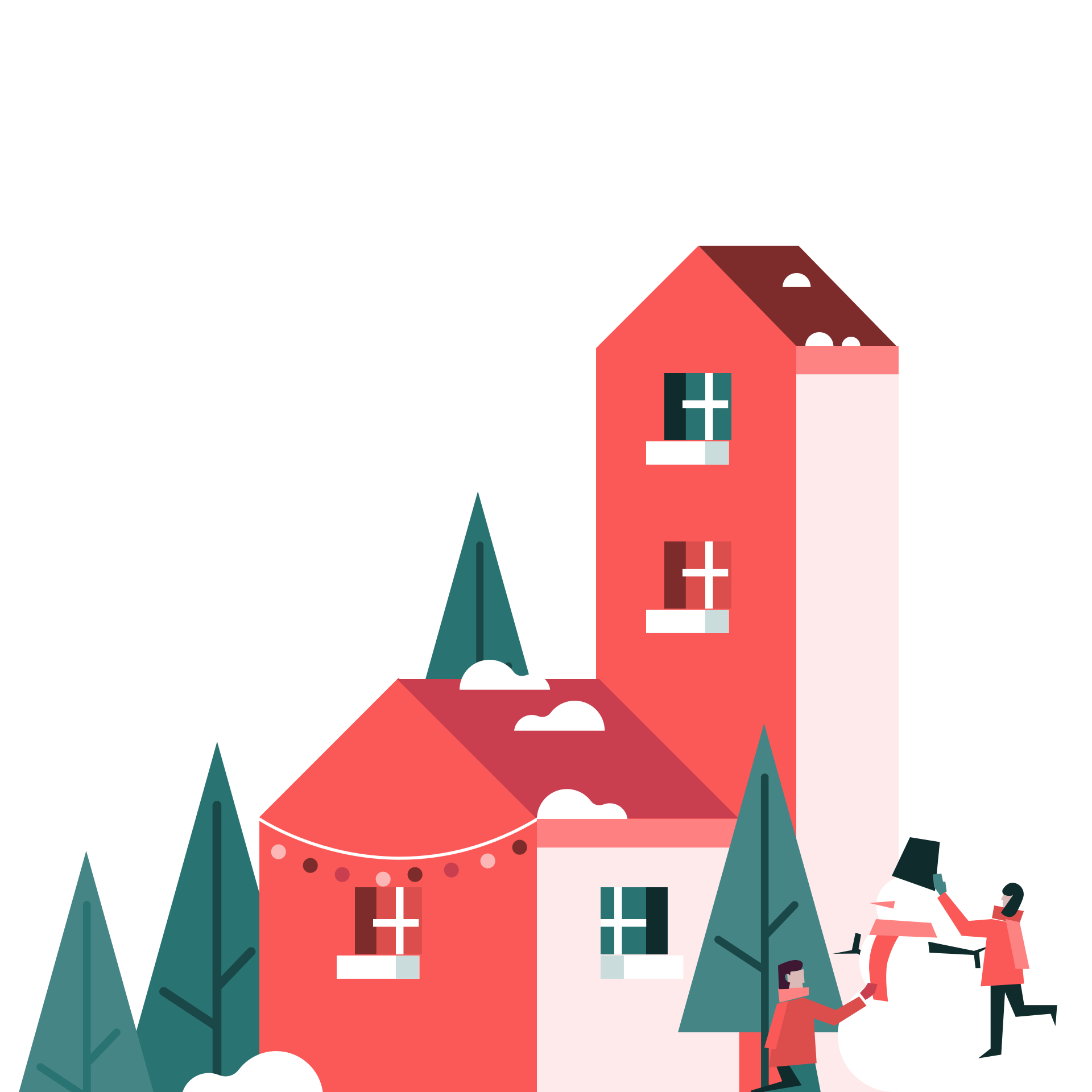 Town decorated for the holidays