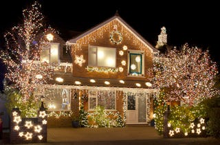 Some neighbors go all out during the holidays, competing for the best light design.
