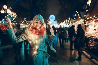 During the holiday season streets are transformed with lights of all colors and shapes.