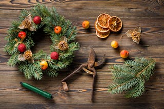 Modern Christmas wreaths are made from a variety of different materials.