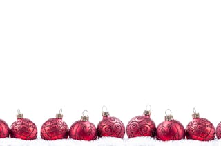 Red Ornaments with White Sparkles