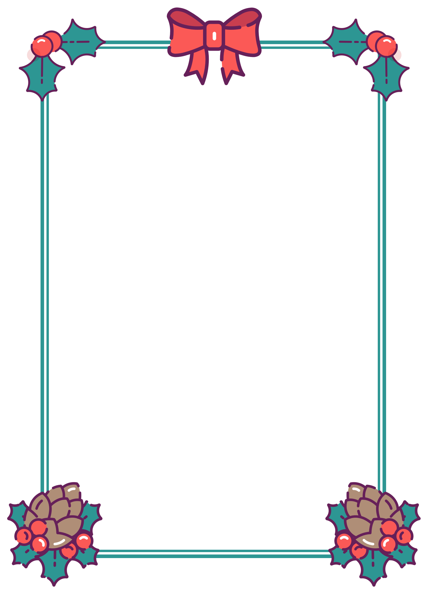 Holly and Pine Cones (Green)