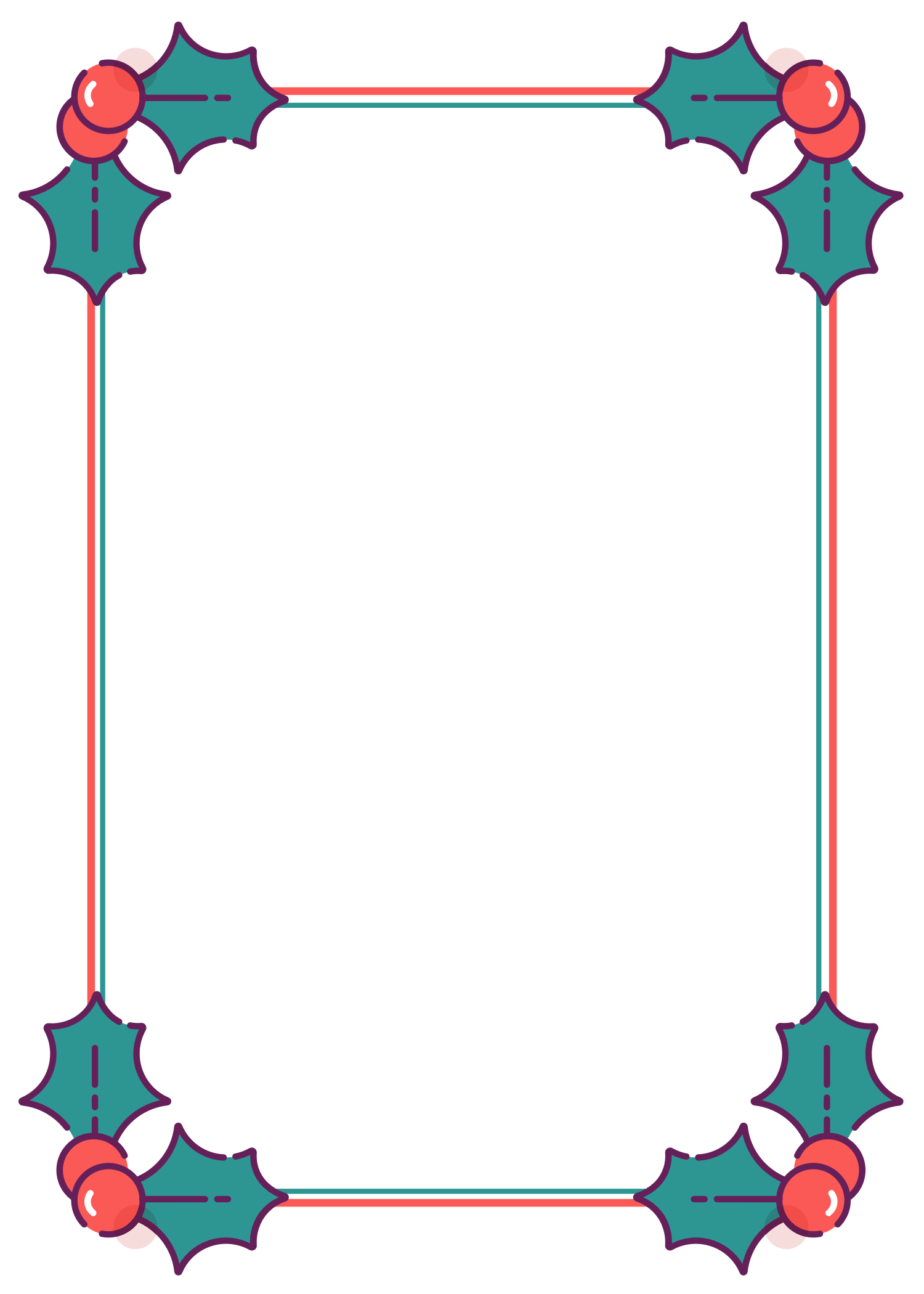 Holly and Berries Corners