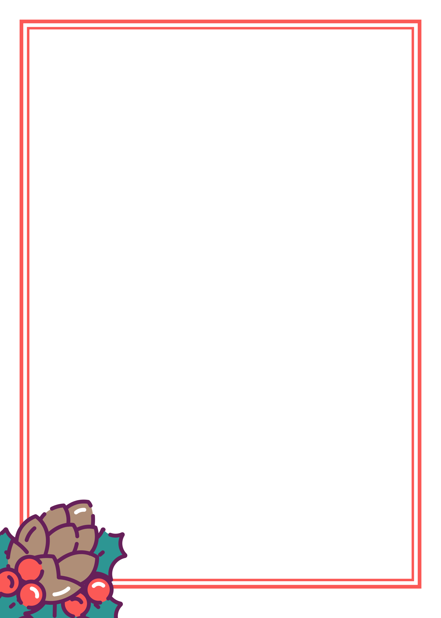 Pine Cone and Holly (Red)