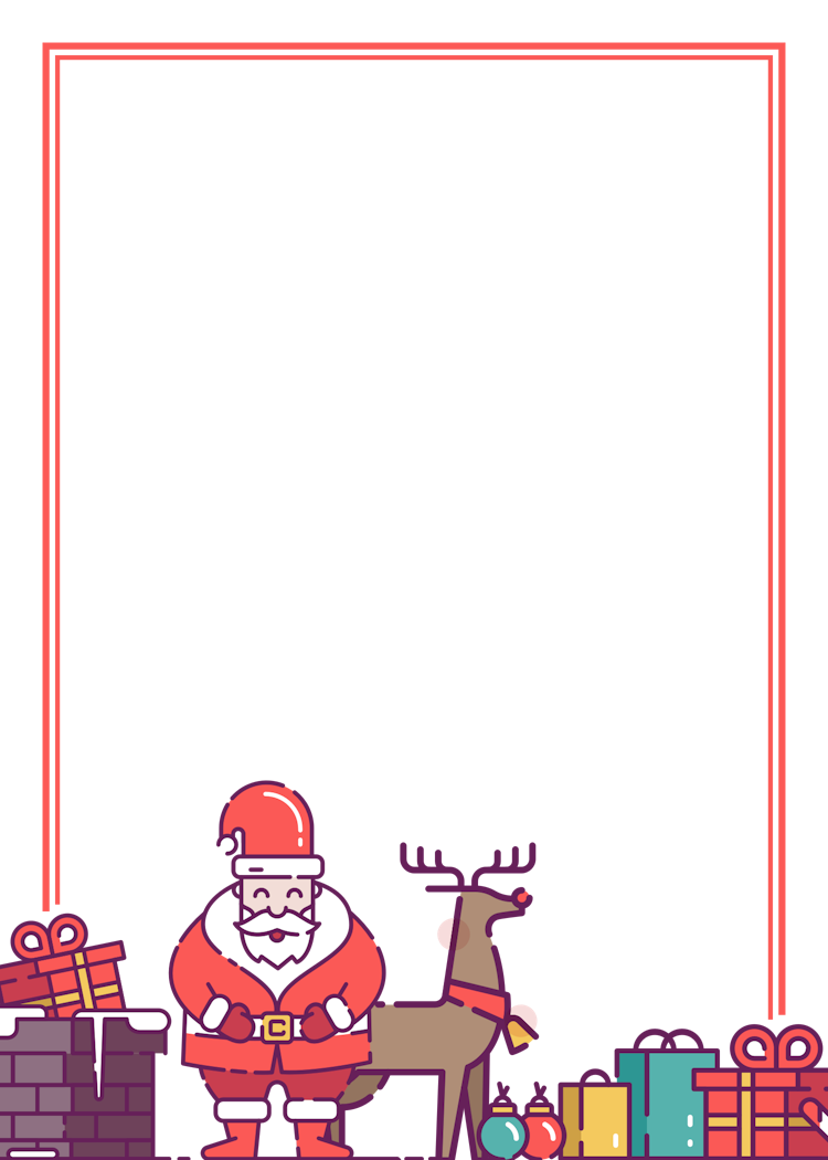 Santa Claus and Reindeer Border (Free) – Christmas HQ