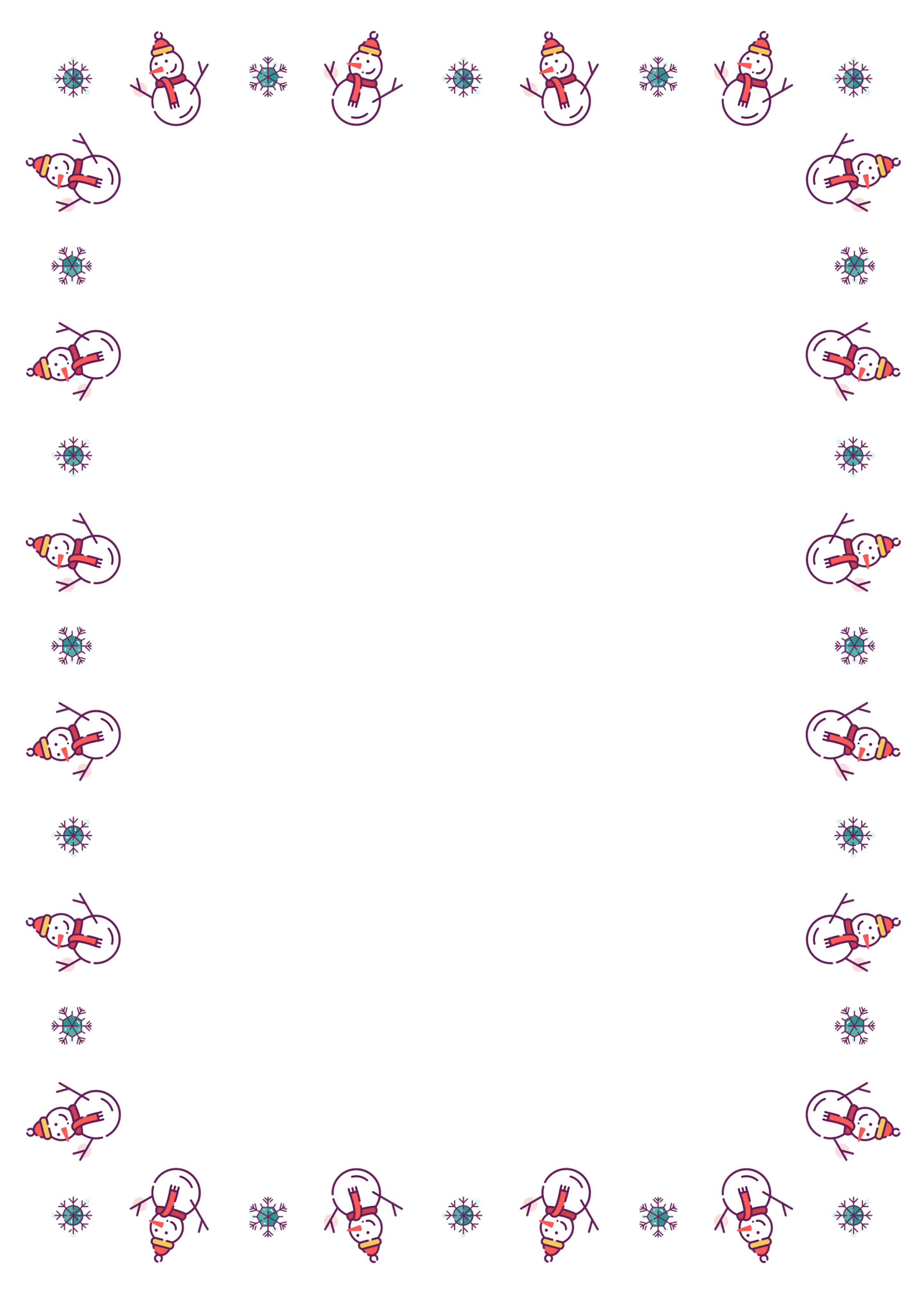 Snowman and Snowflakes Border (Free) – Christmas HQ
