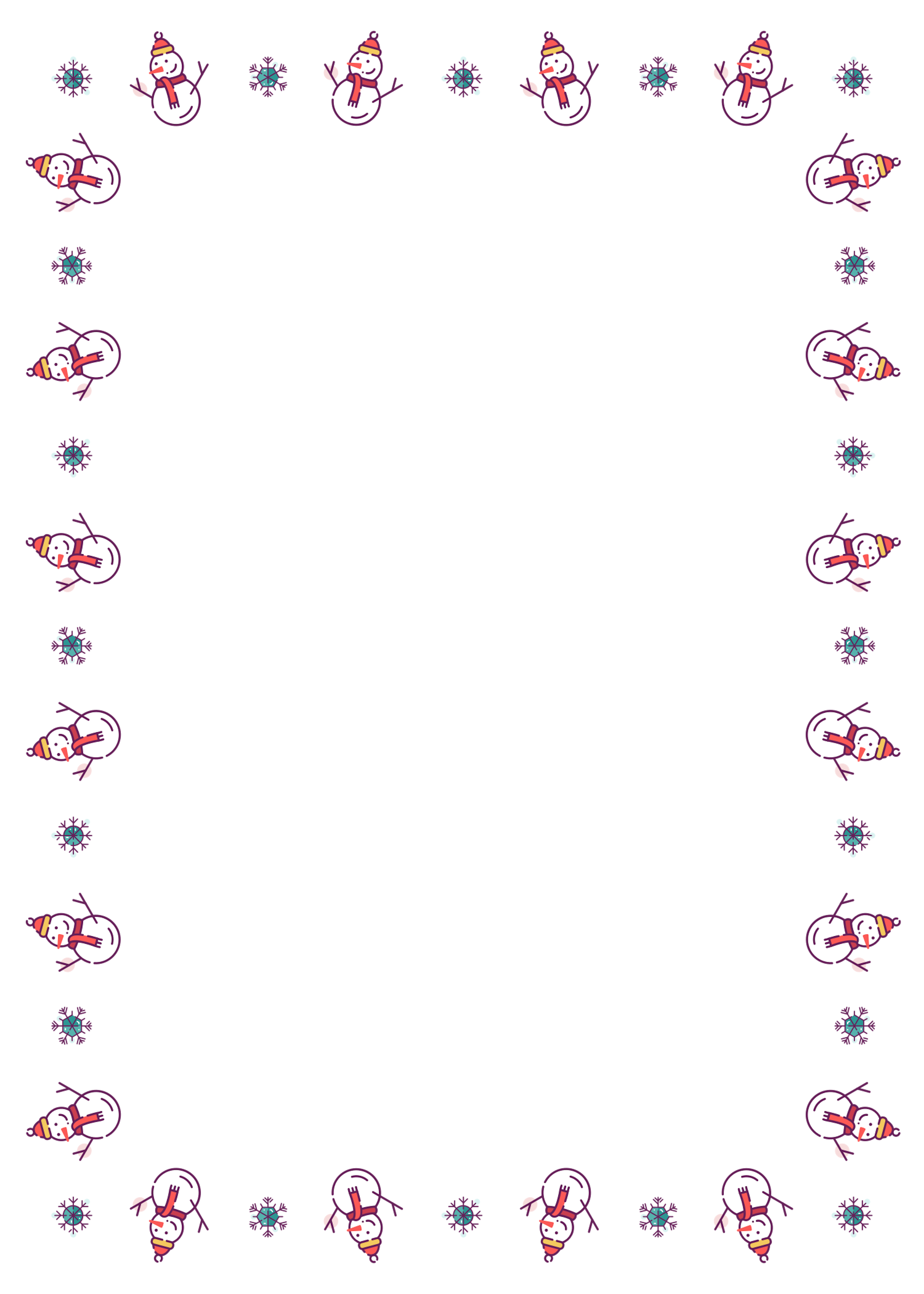 Christmas lost mind eye found Snowman and Snowflakes Border (Free) – Christmas HQ