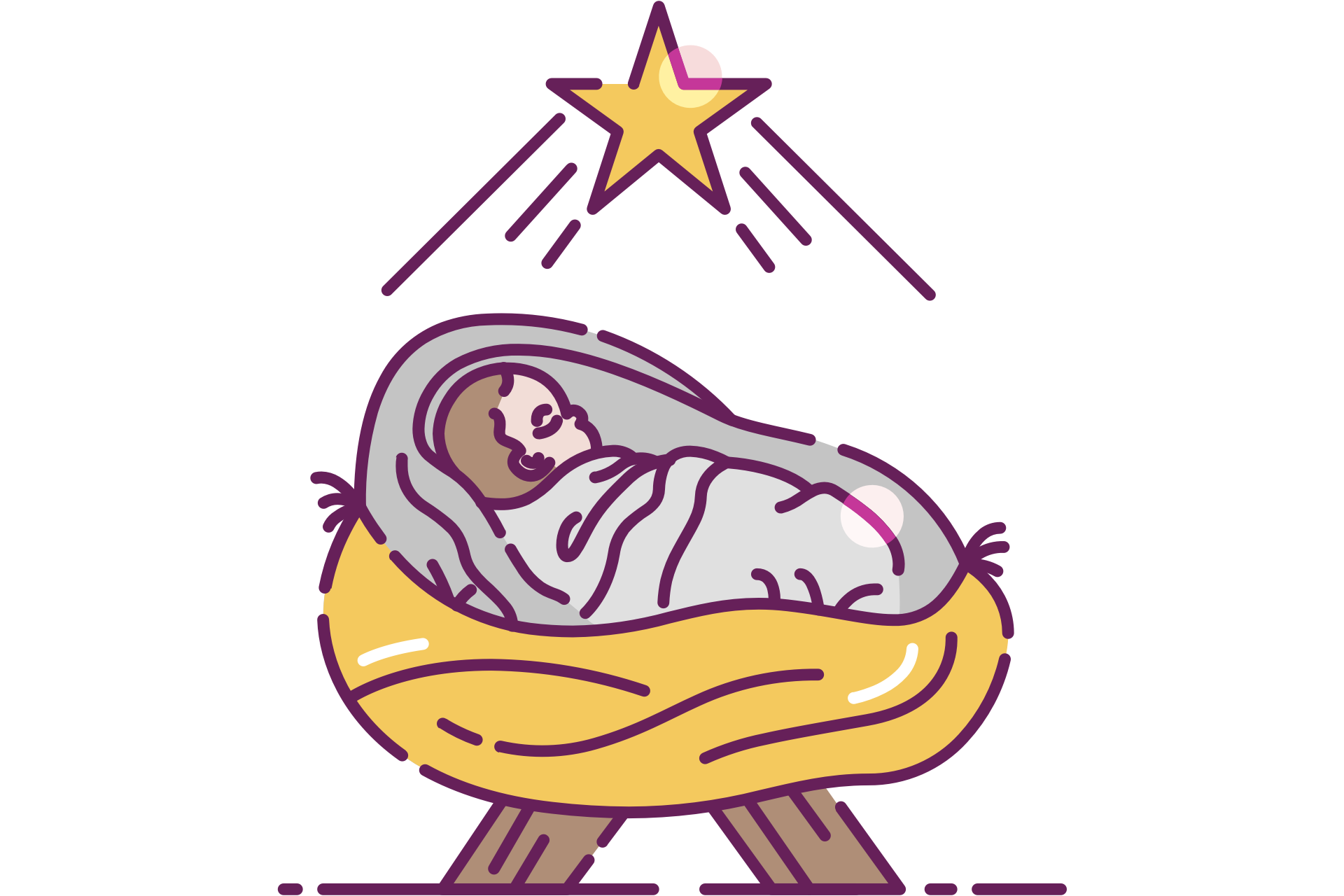 Baby Jesus in a Manger Clip Art (Free) - Christmas HQ