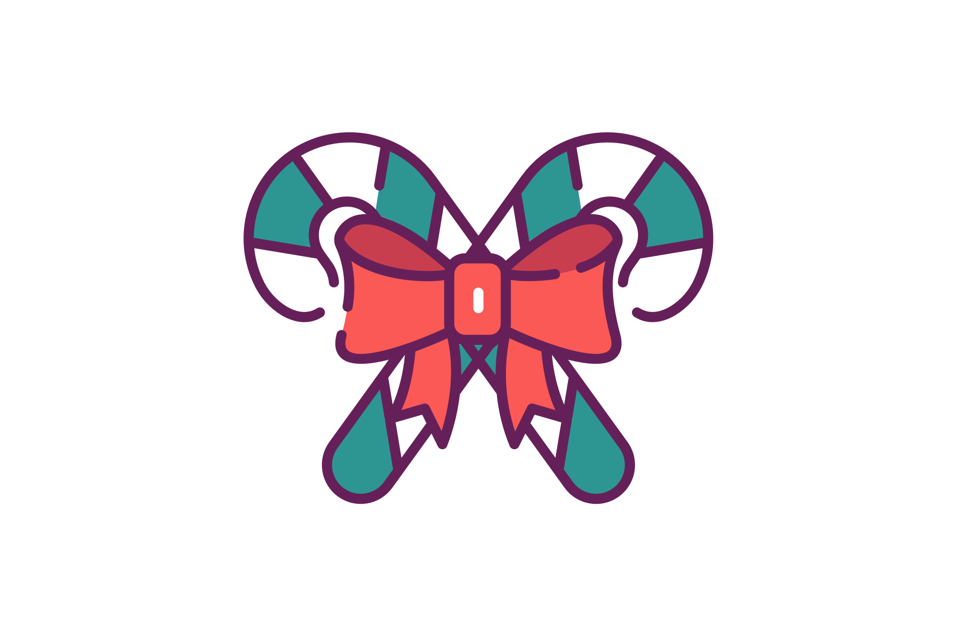 Candy Canes with Red Bow