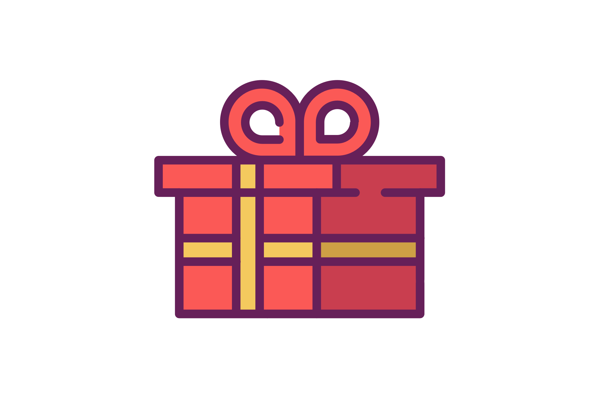 Red and Yellow Christmas Present