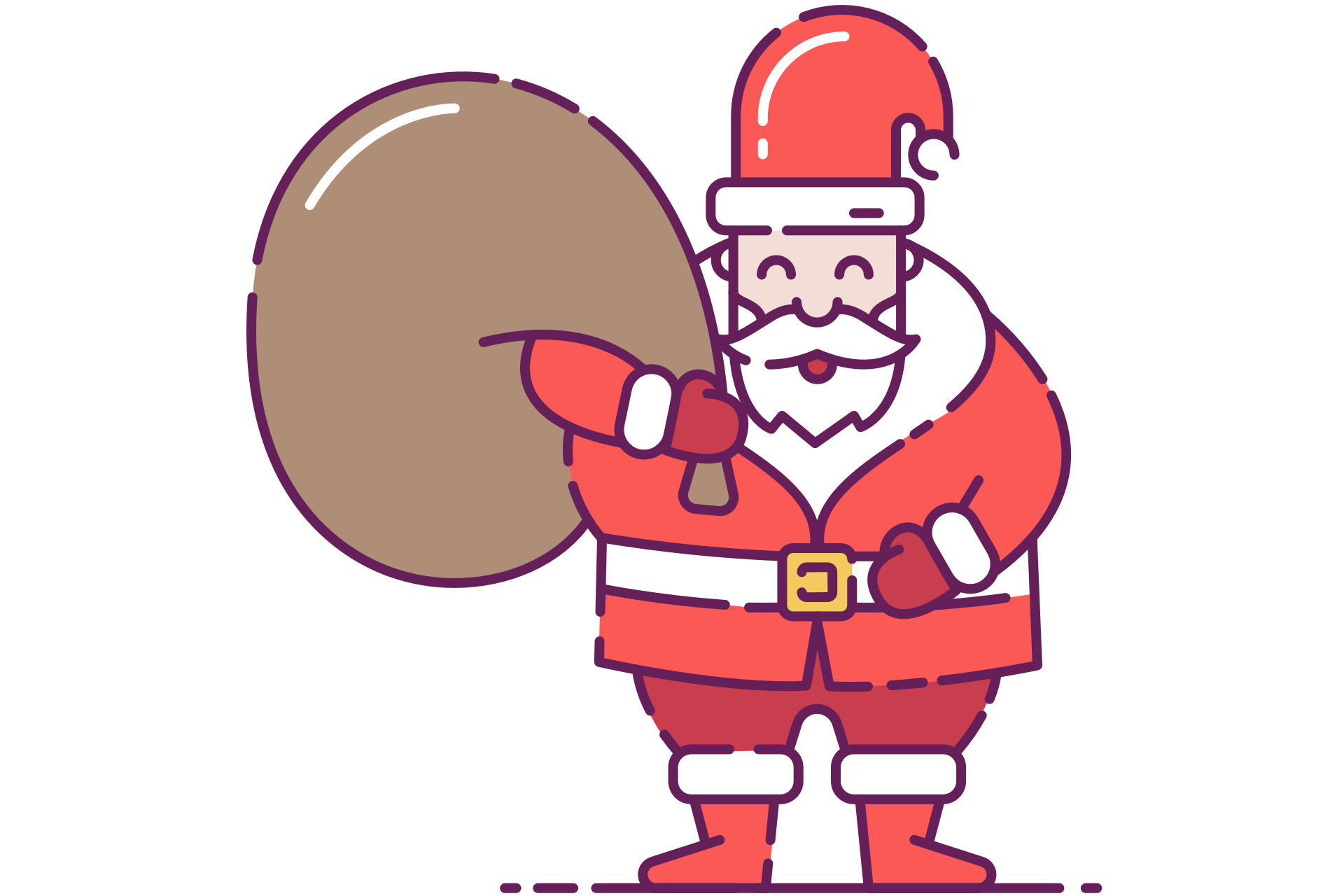 Santa Claus with a Bag of Gifts