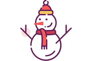 Snowman with Hat and Scarf