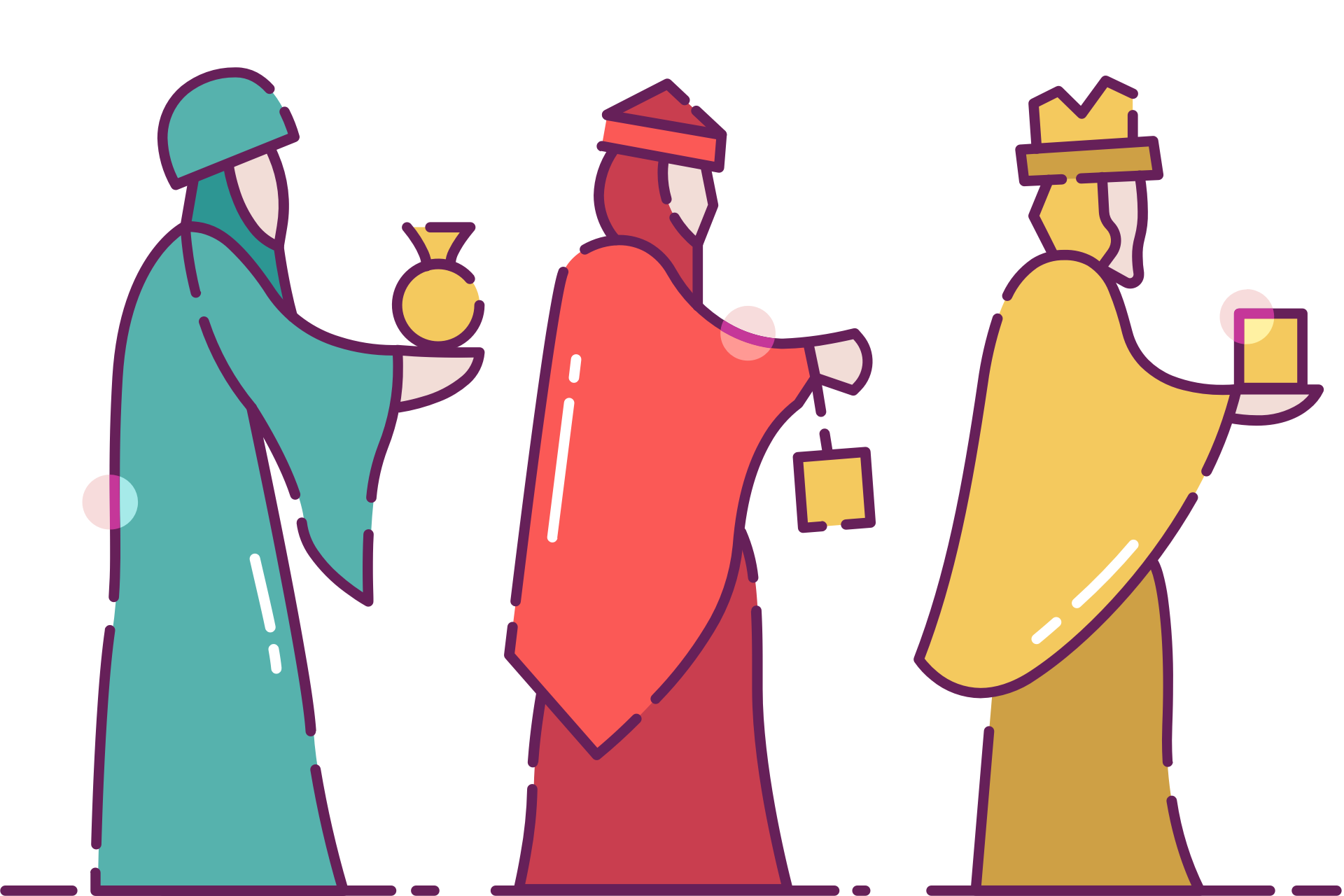 Three Wisemen Bringing Gifts