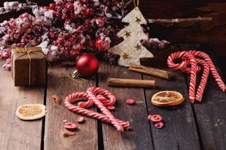 Candy canes are often used as Christmas decorations (although you will probably need new ones next year).
