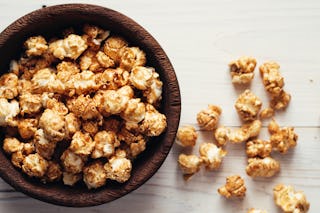 The temtping, ever present ultimate snack of the holidays, caramel popcorn is definitely our undoing.