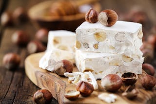 Hazelnut nougat is another common flavor and equally tasty.