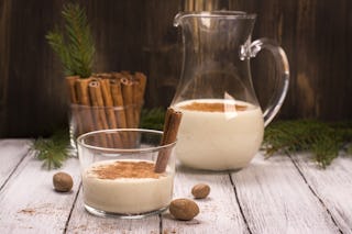 An oldie but a goodie, brandy milk punch can come in many festive colors.