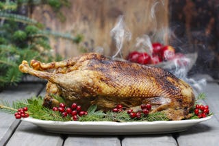 Christmas goose, the centerpiece of the holiday spread.