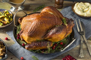 Roast turkey is another common meat served at the holiday feast.