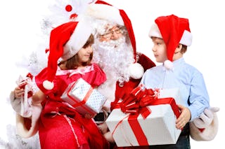 Santa listening to children